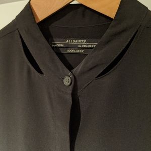 All saints slit collar shirt dress